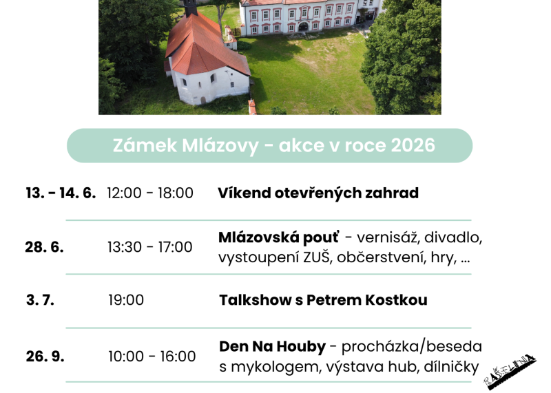 Akce na Zámku Mlázovy v roce 2026